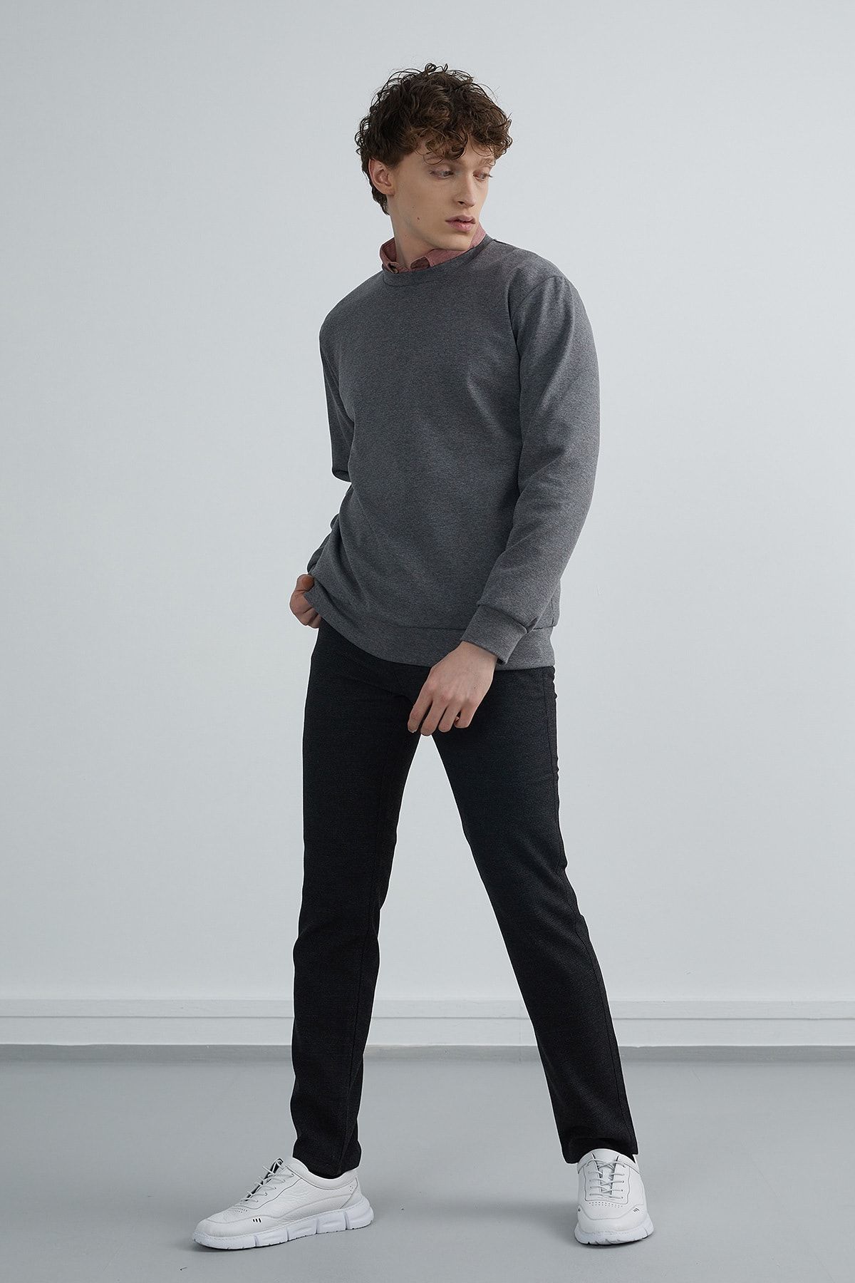 PAULMARK-Ανυψωμένο Basic Sweat Top 5