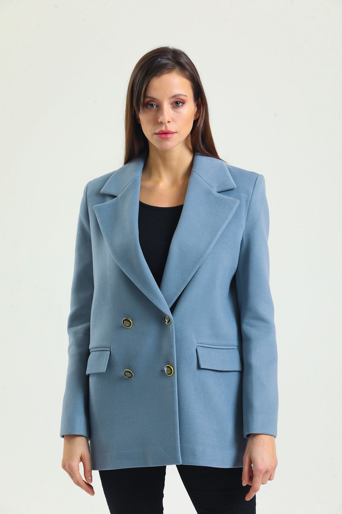 kabanc m Women s Buttoned Short Jacket Coat Trendyol