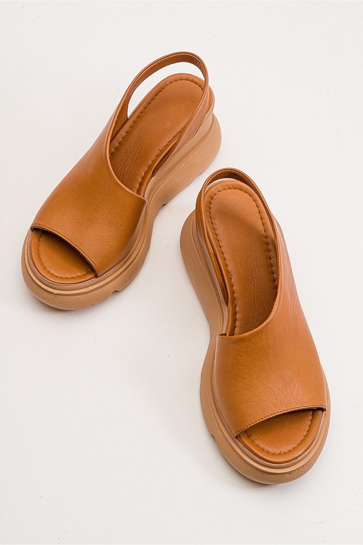 PASSAGE SHOES-Women's Skin Genuine Leather Wedge Heeled Sandals 6211 7