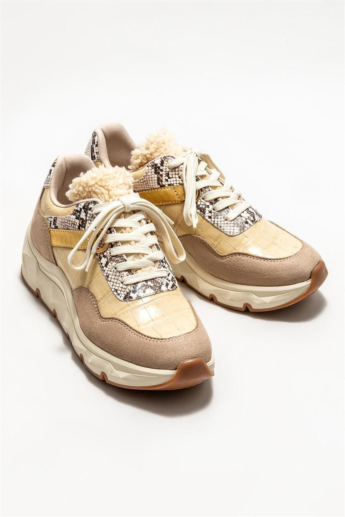 Beige sneakers store dames sale