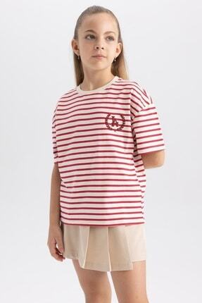 DeFacto Kız Çocuk Oversize Fit Kısa Kollu Tişört