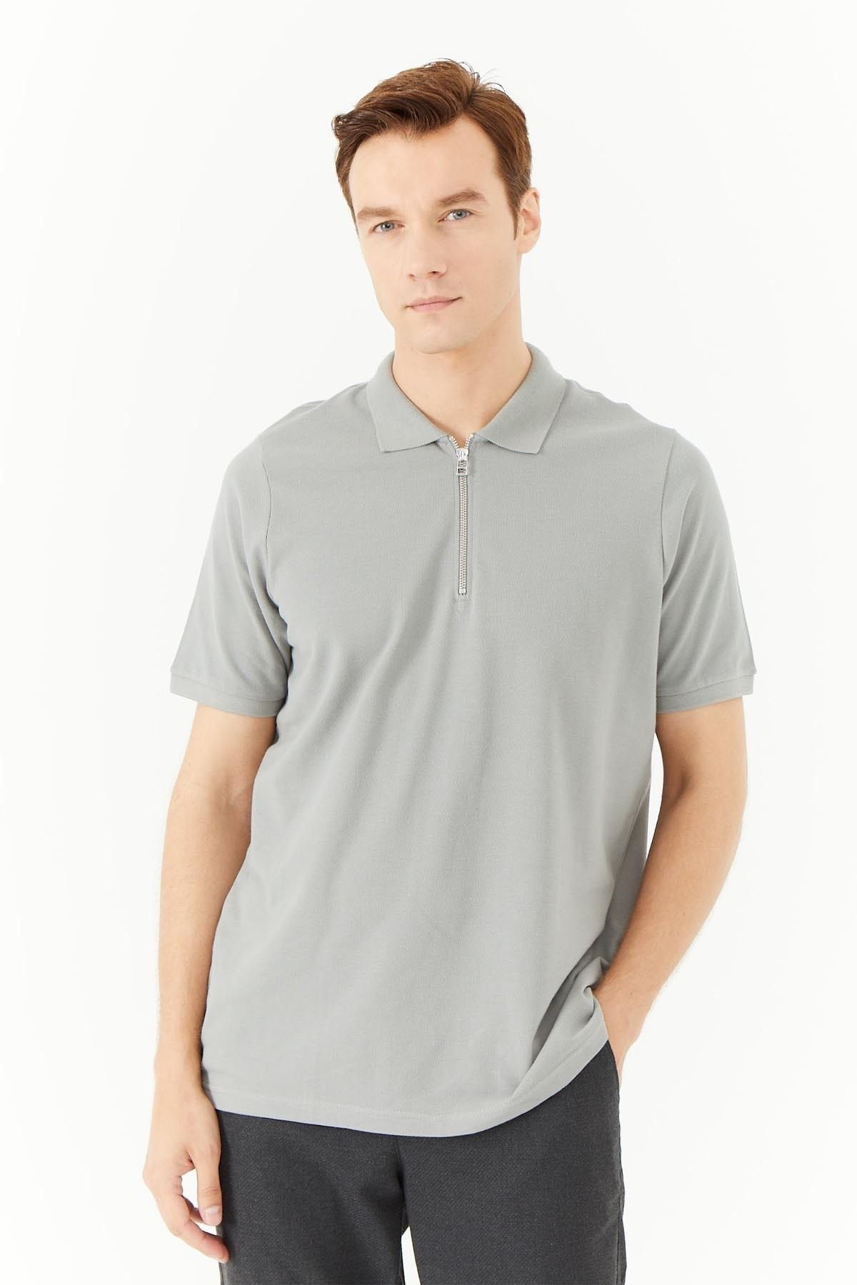 PAULMARK-T-SHIRT WITH ZIPPER ON THE COLLAR 1