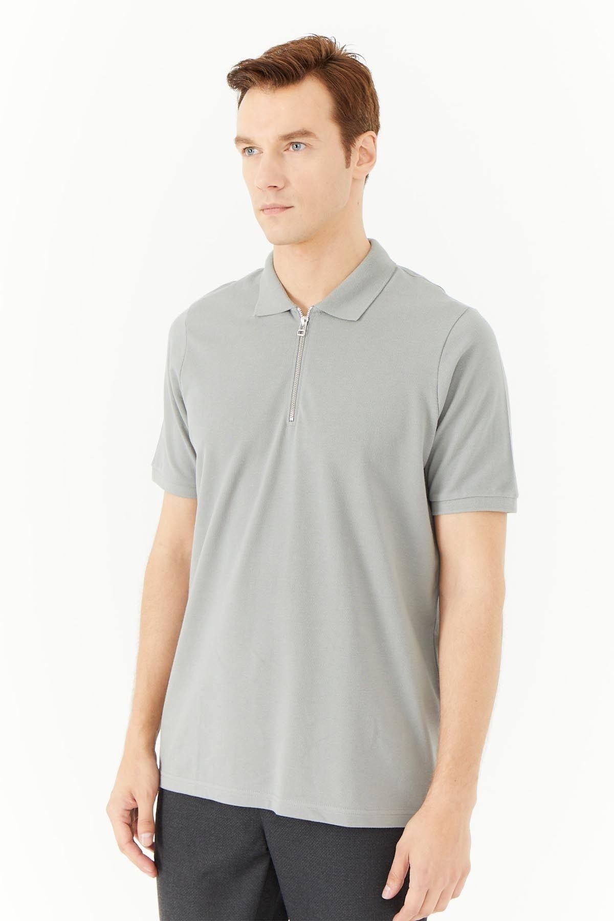 PAULMARK-T-SHIRT WITH ZIPPER ON THE COLLAR 3