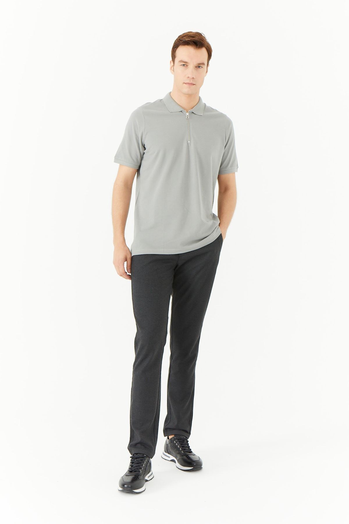 PAULMARK-T-SHIRT WITH ZIPPER ON THE COLLAR 5