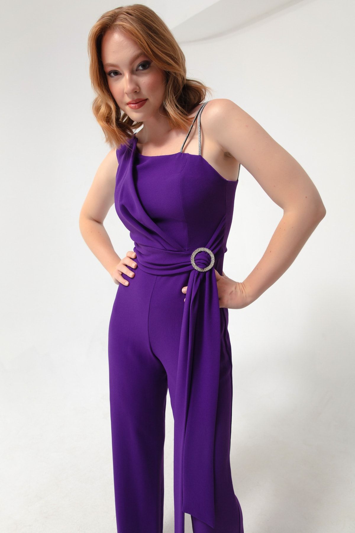 Purple one shoulder jumpsuit 2025