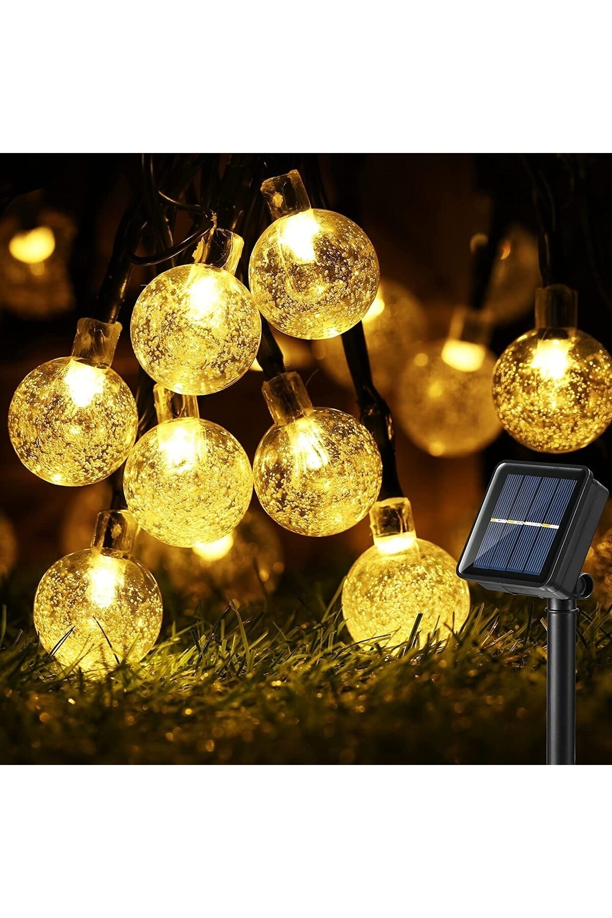 ENASHOP Solar LED 7M kristal top dış mekan ışıkları su geçirmez peri güneş bahçe çelenk yılbaşı dekoru
