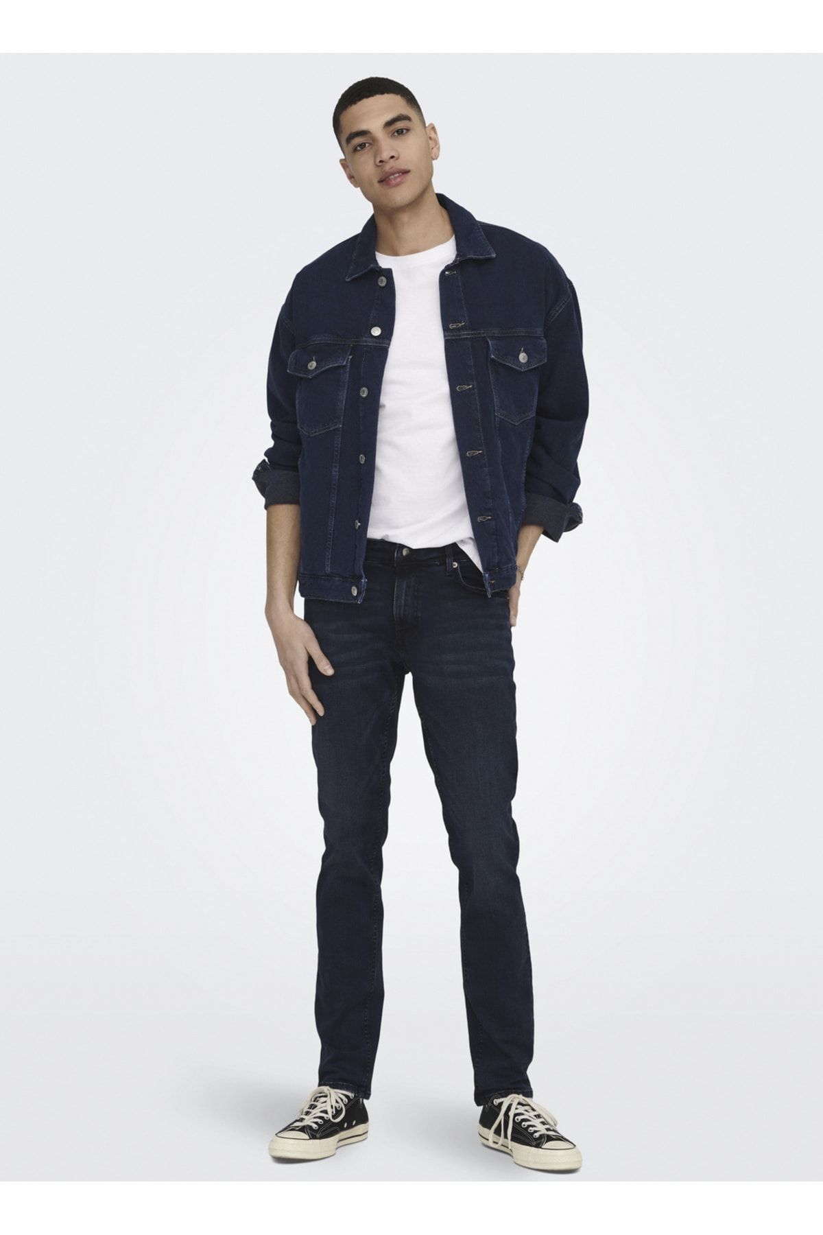 شلوار جین آبی مردانه Only Sons با کمر معمولی تنگ تیره ONSLOOM SLIM B.مشکی 4976 DNM JEANS Only & Sons