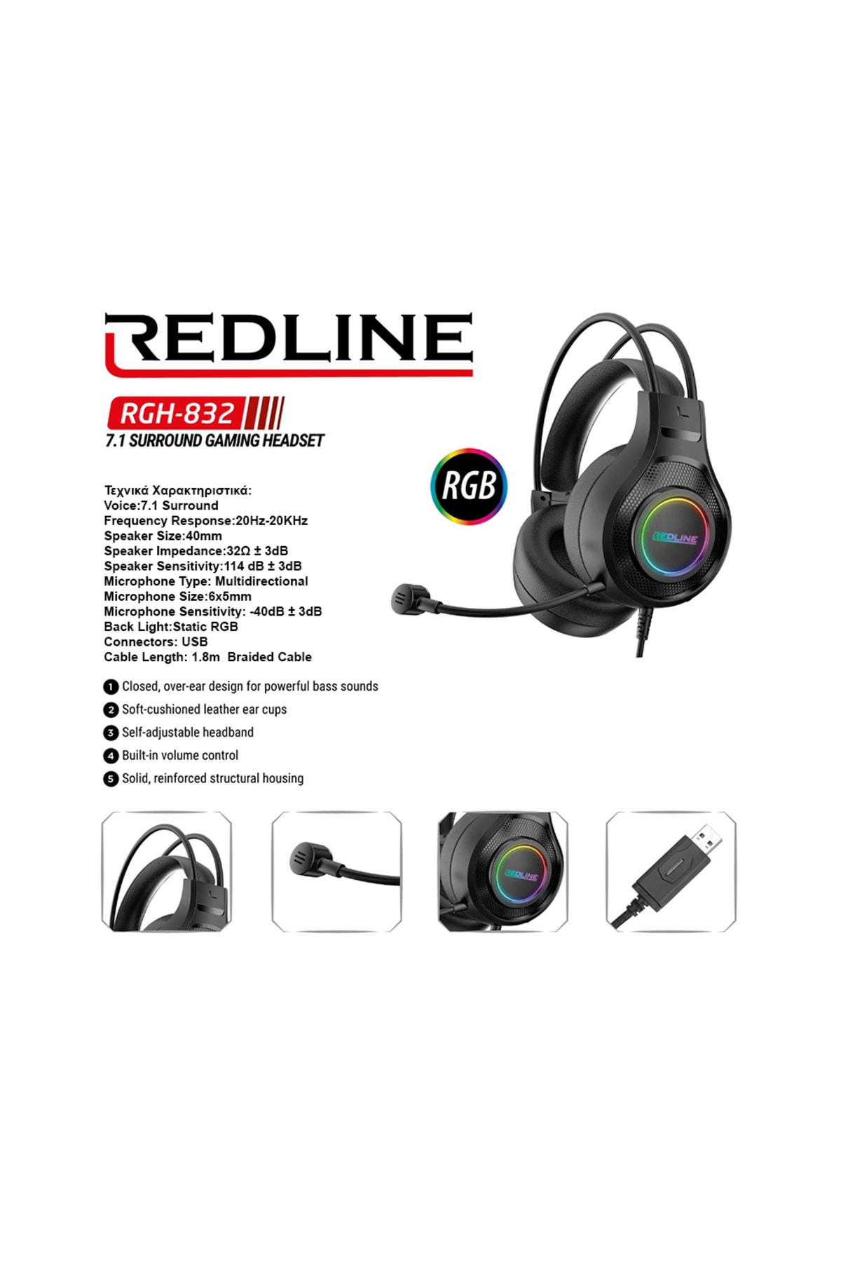 Redline Oyuncu Mikrofonlu Kulaklık RGB RGH-832 - Fiyatı, Yorumları