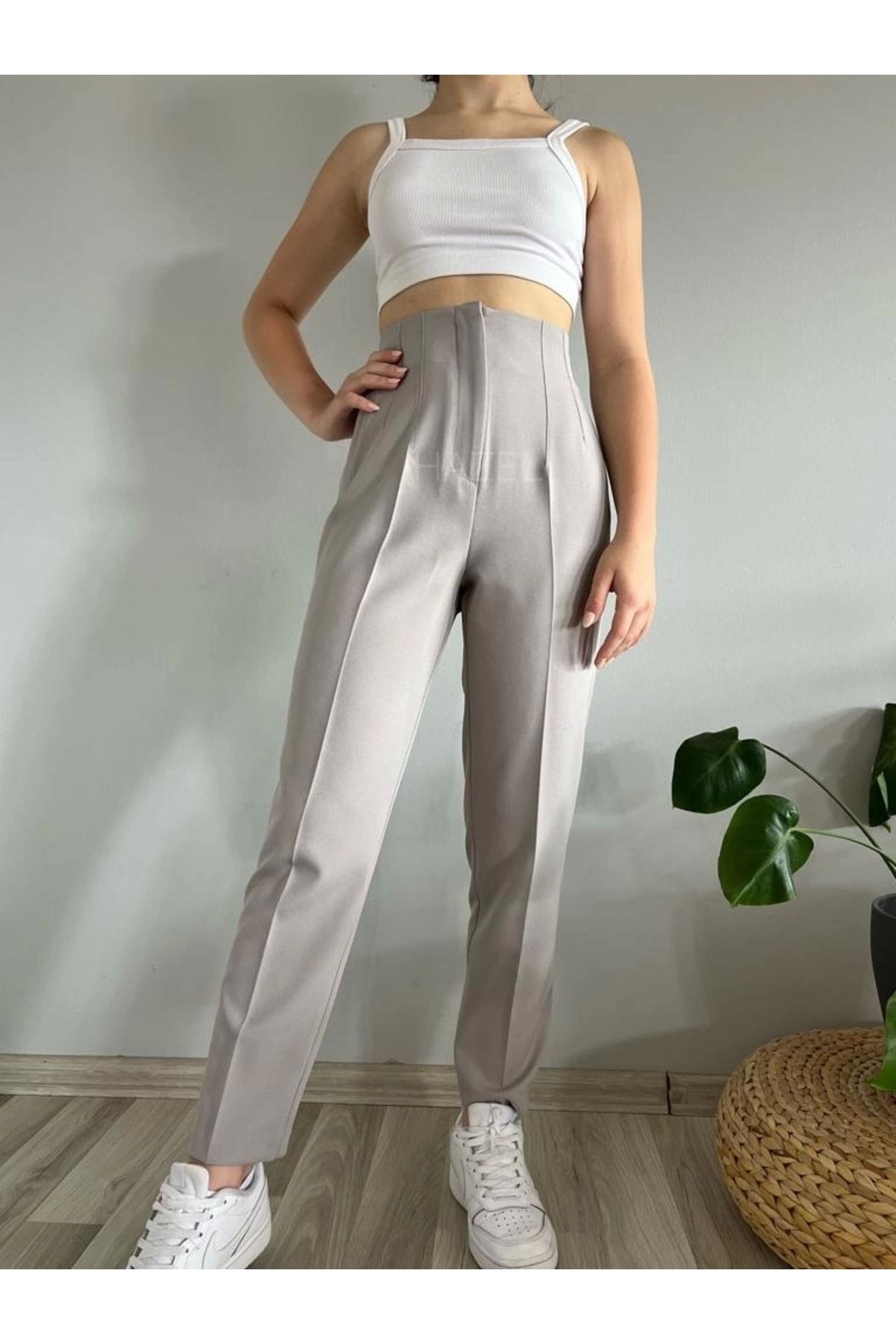 High waisted on sale slim trousers