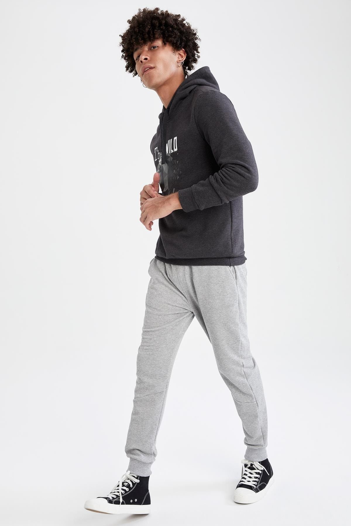 DeFacto-Slim Fit Basic Recycled Jogger Sweatpants 4