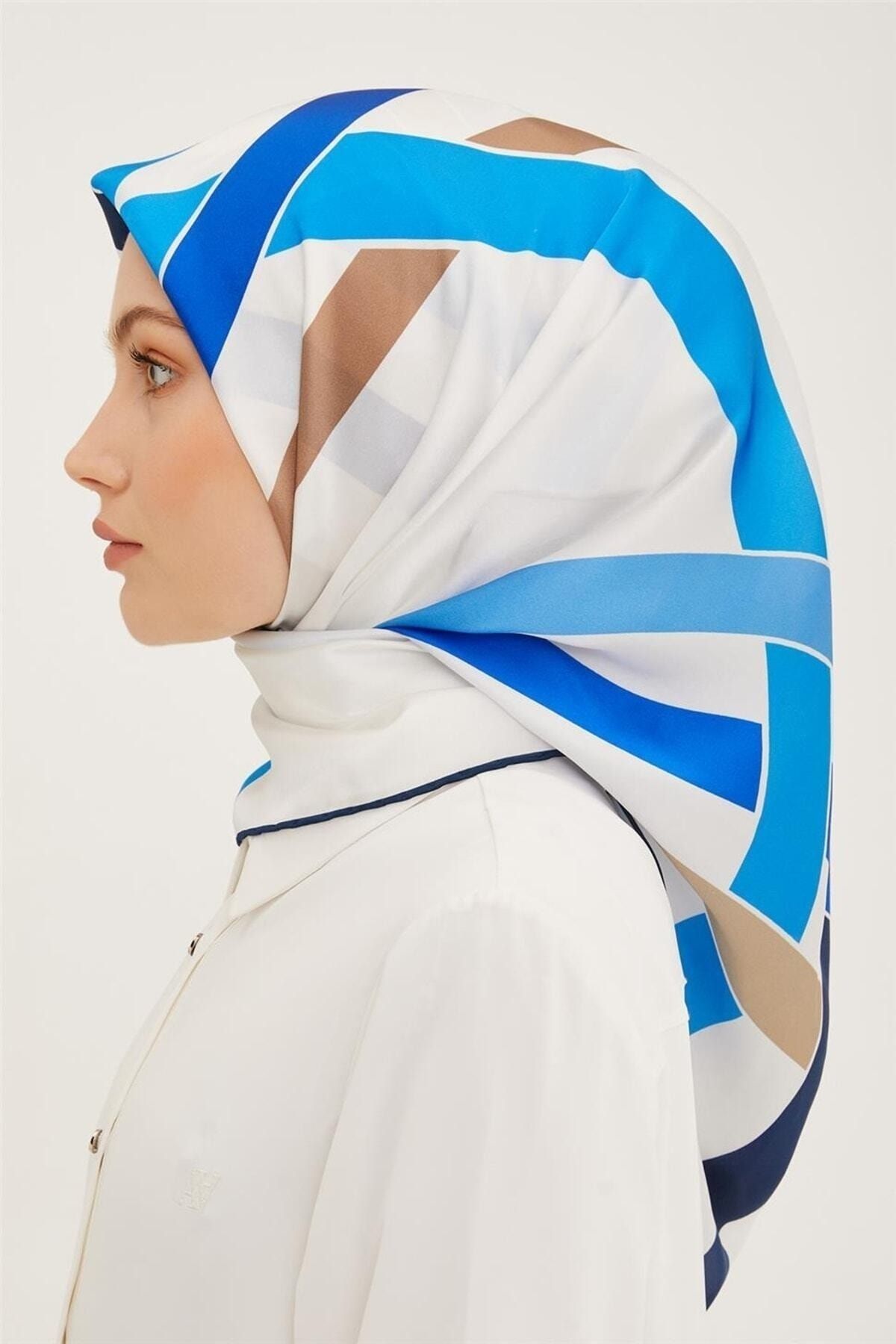 Navy online white scarf