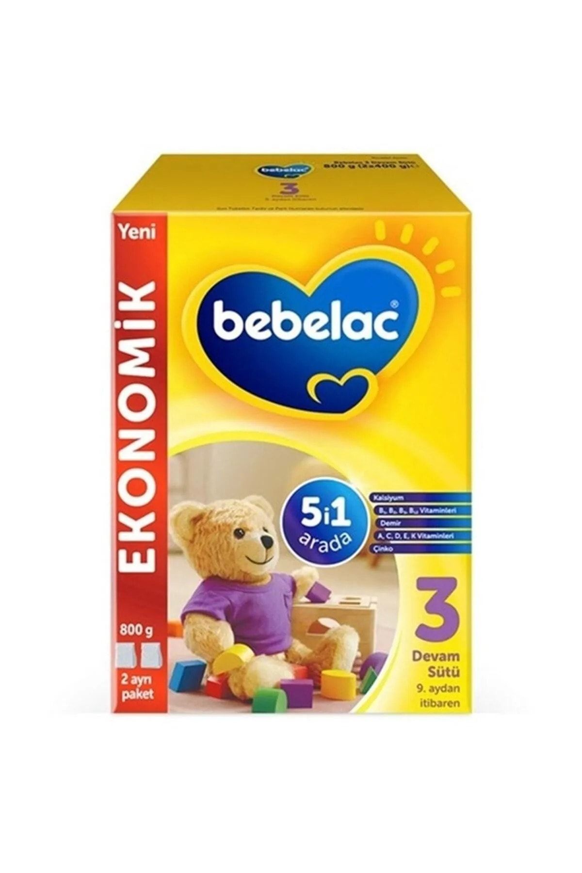 Детское молочко Bebelac 3, 800 г 8699745023737 bebelacc3