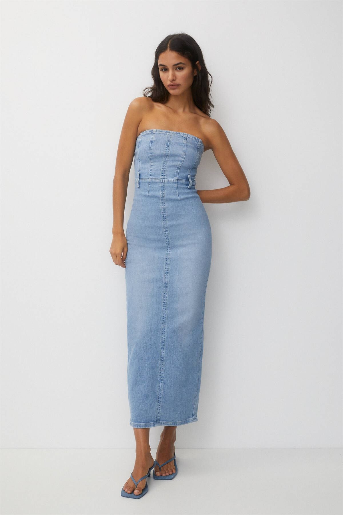 Denim dress online pull and bear