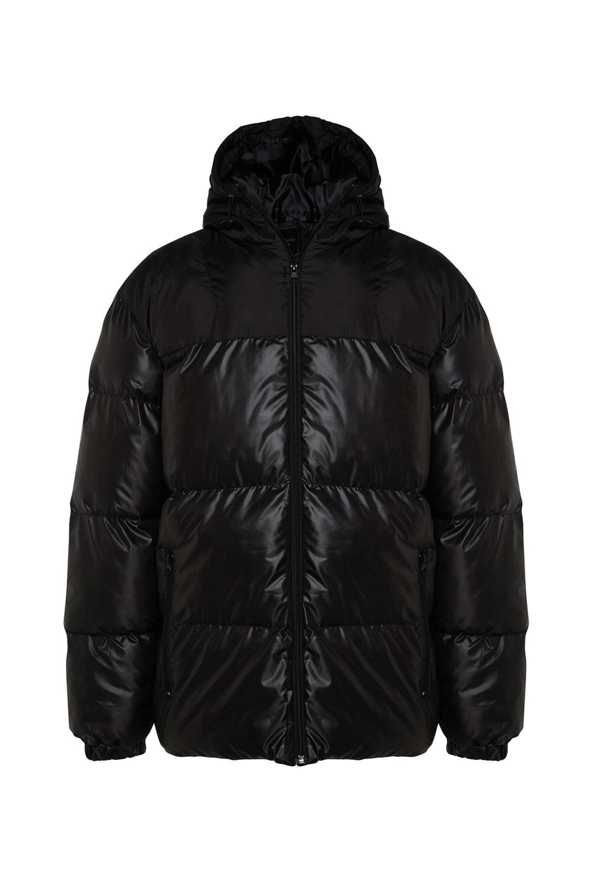 Trendyol Collection-Water and Wind Resistant Hooded Puffer Winter Jacket - Black Regular Fit TMNAW24MO00025 6