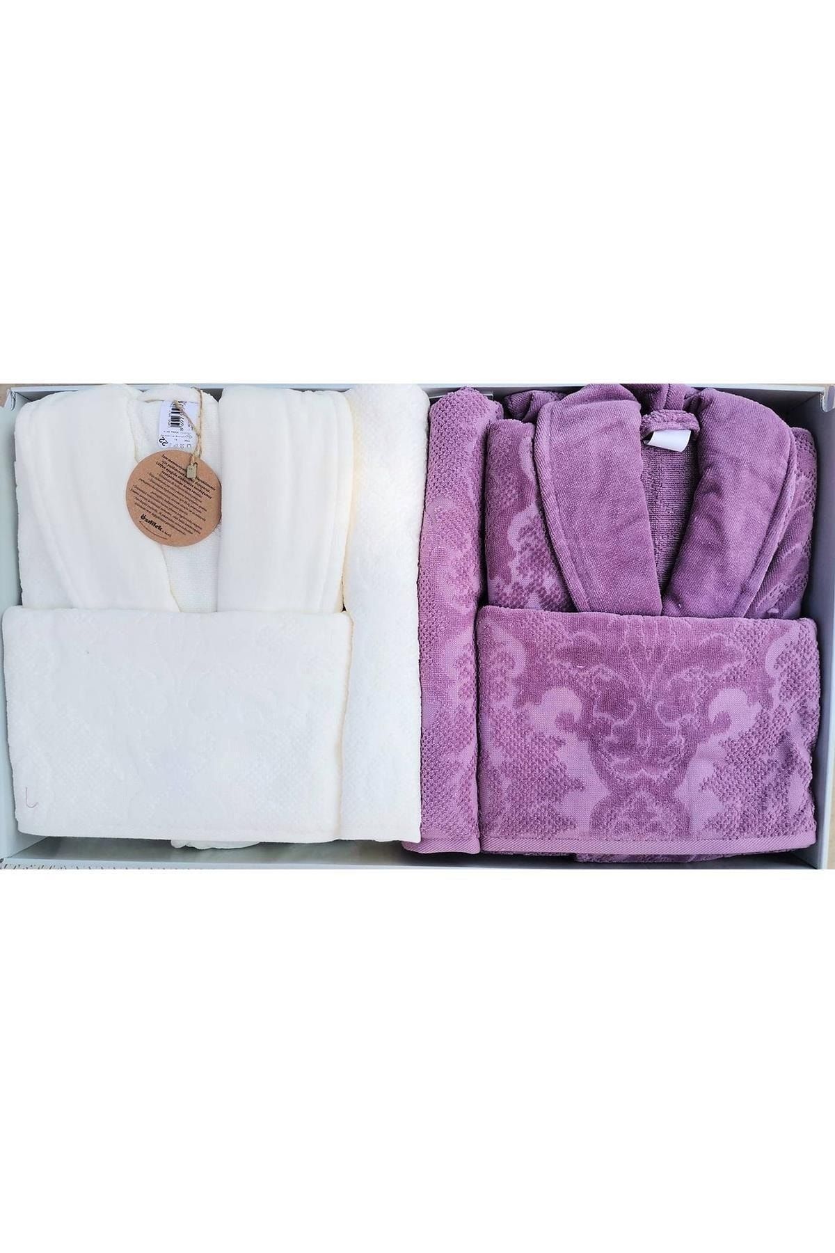 Özdilek Set Halate De Baie Curve Family Plum-cream Unisex - M