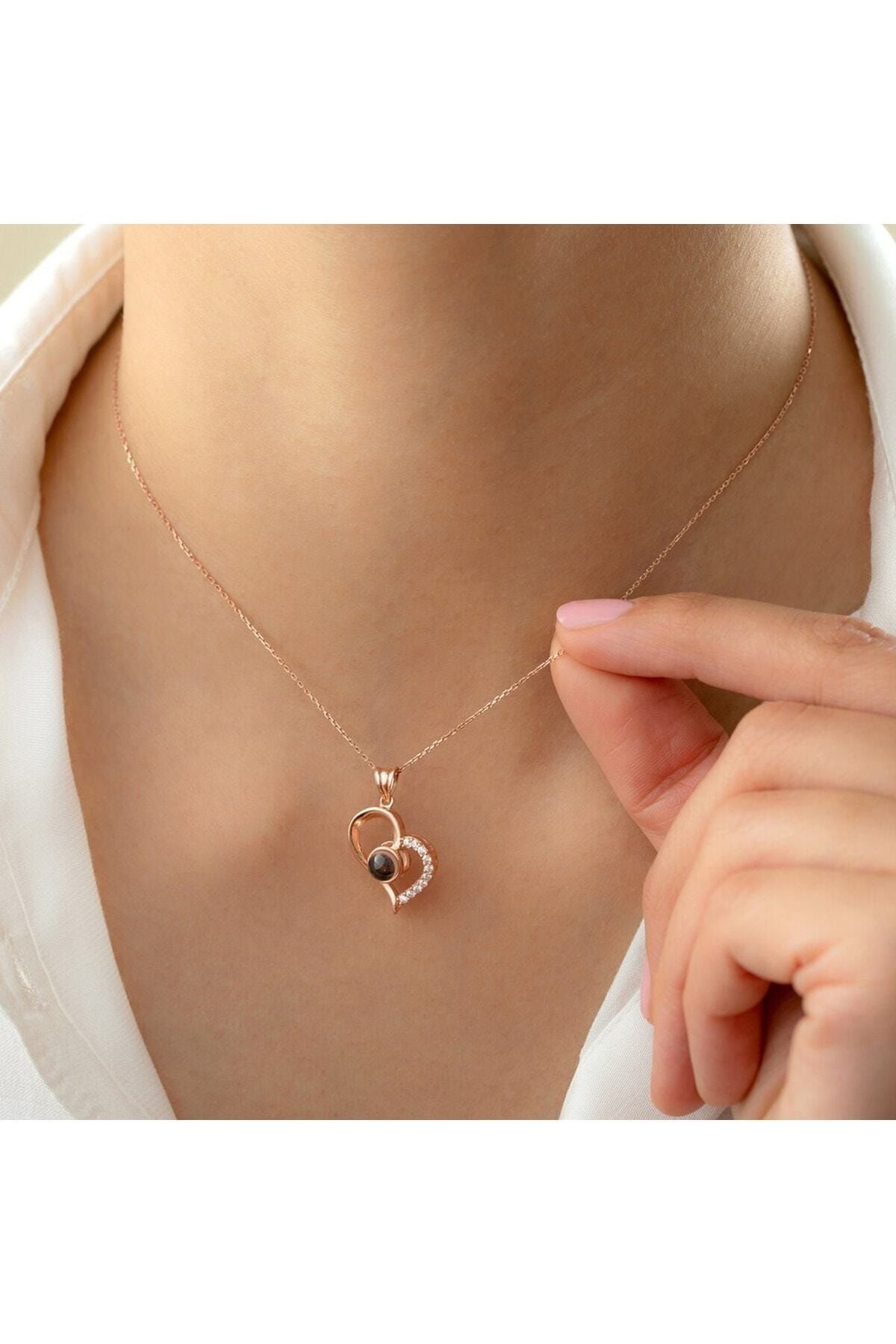 Ya ayan Kolyeler I Love You in 100 Languages Necklace Gold Plated