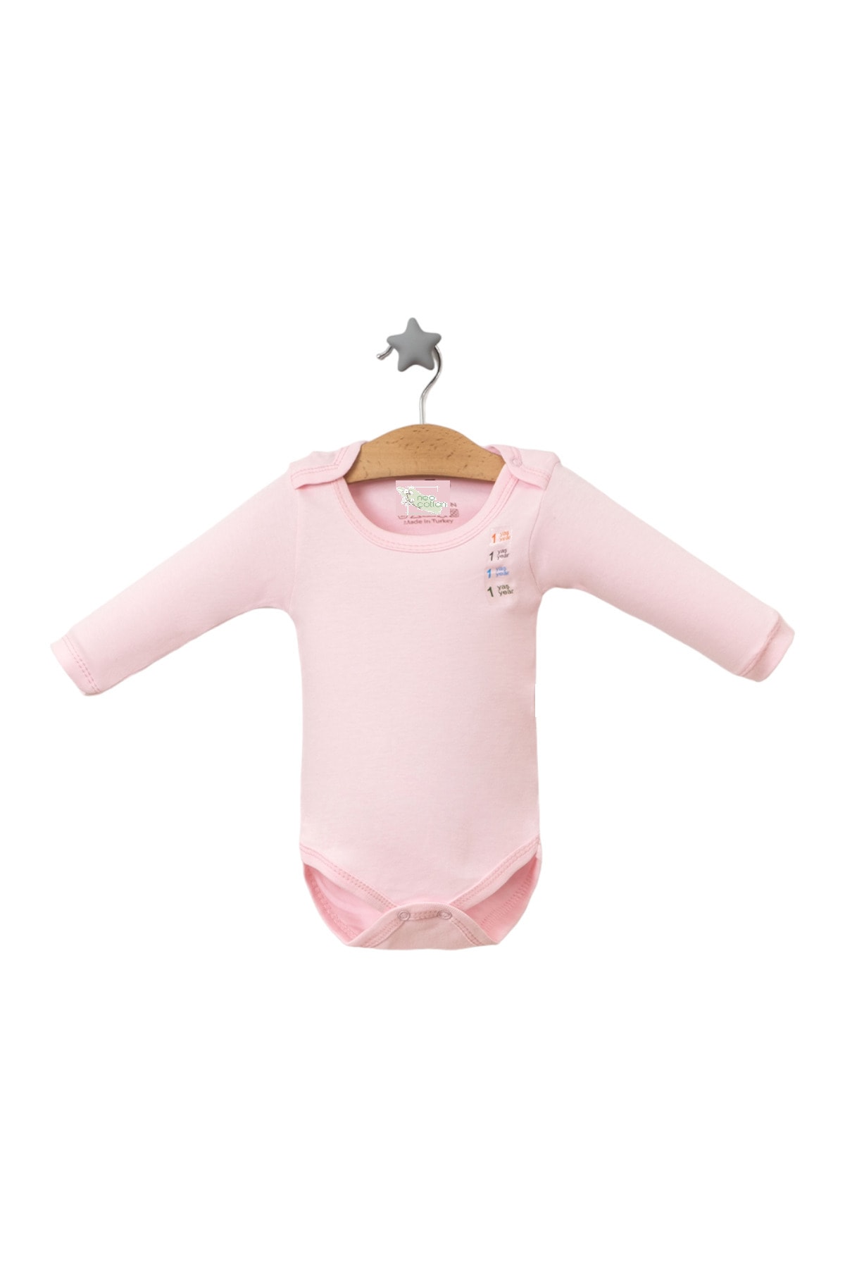 بادی نوزادی پسرانه – دخترانه صورتی neocotton | neopnybu03 اورجینال - تصویر 2