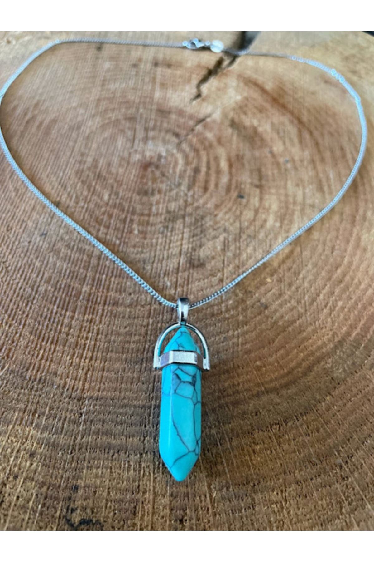 YILDIZIMDOGALTAS Natural Stone Necklace with Turquoise Stone