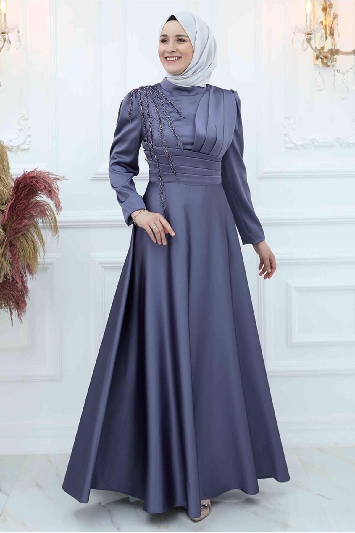 Dark grey evening dress sale