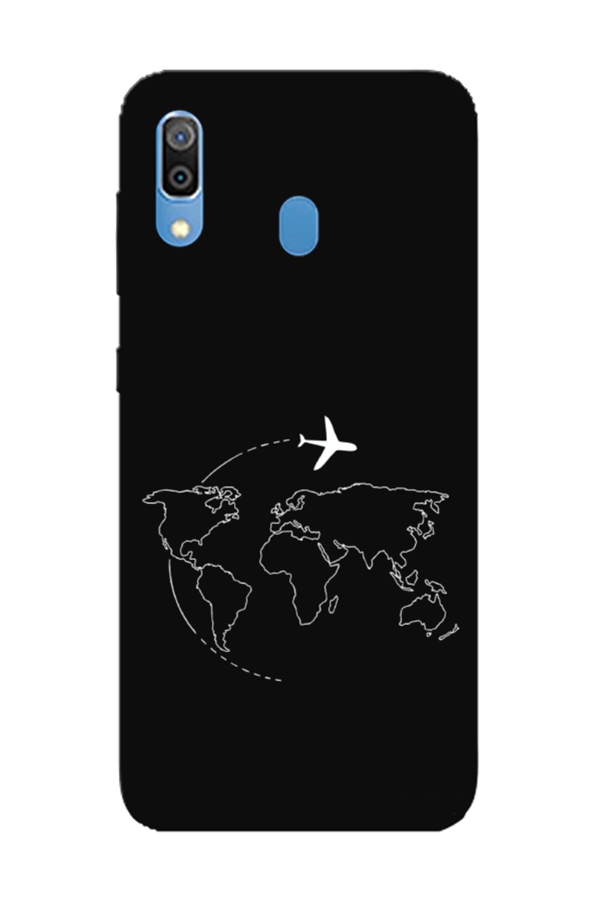 Samsung A20 Map Airplane Black Phone Case