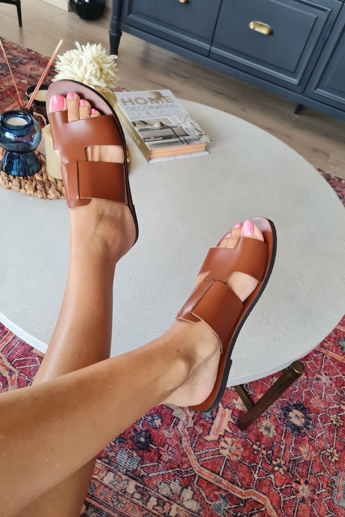 صندل زنانه قهوه ای Topukla Footwear | 004 4308 اورجینال - تصویر 5