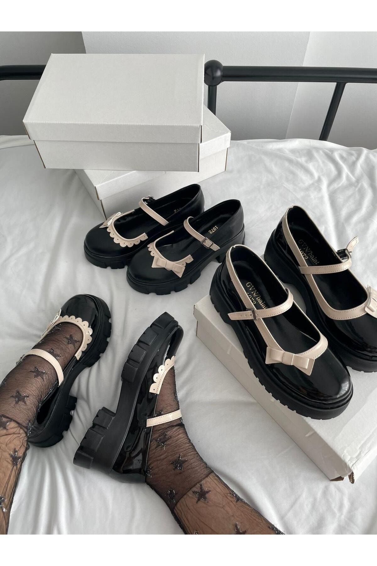 Planet Butik-Bow Oxford Shoes Matte 5