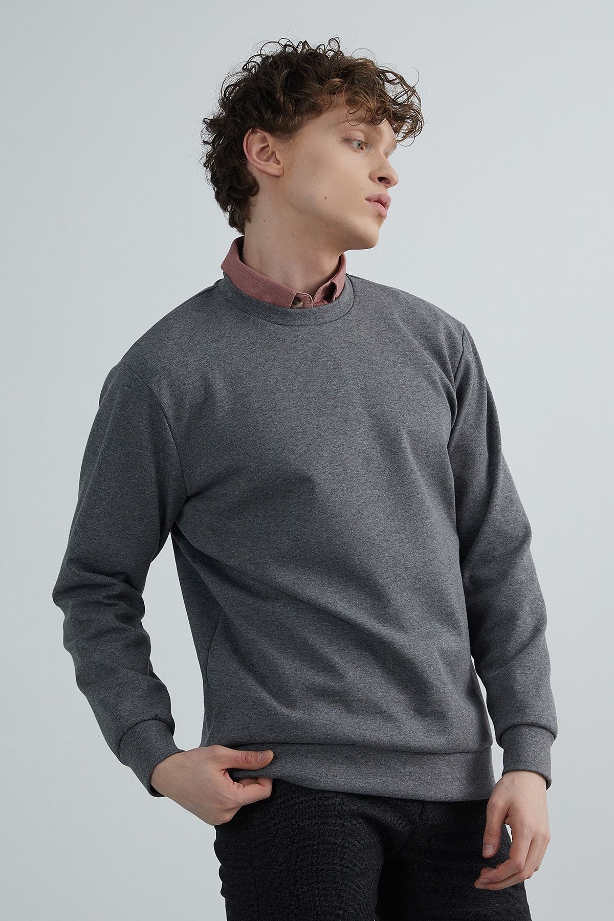 PAULMARK-Ανυψωμένο Basic Sweat Top 3