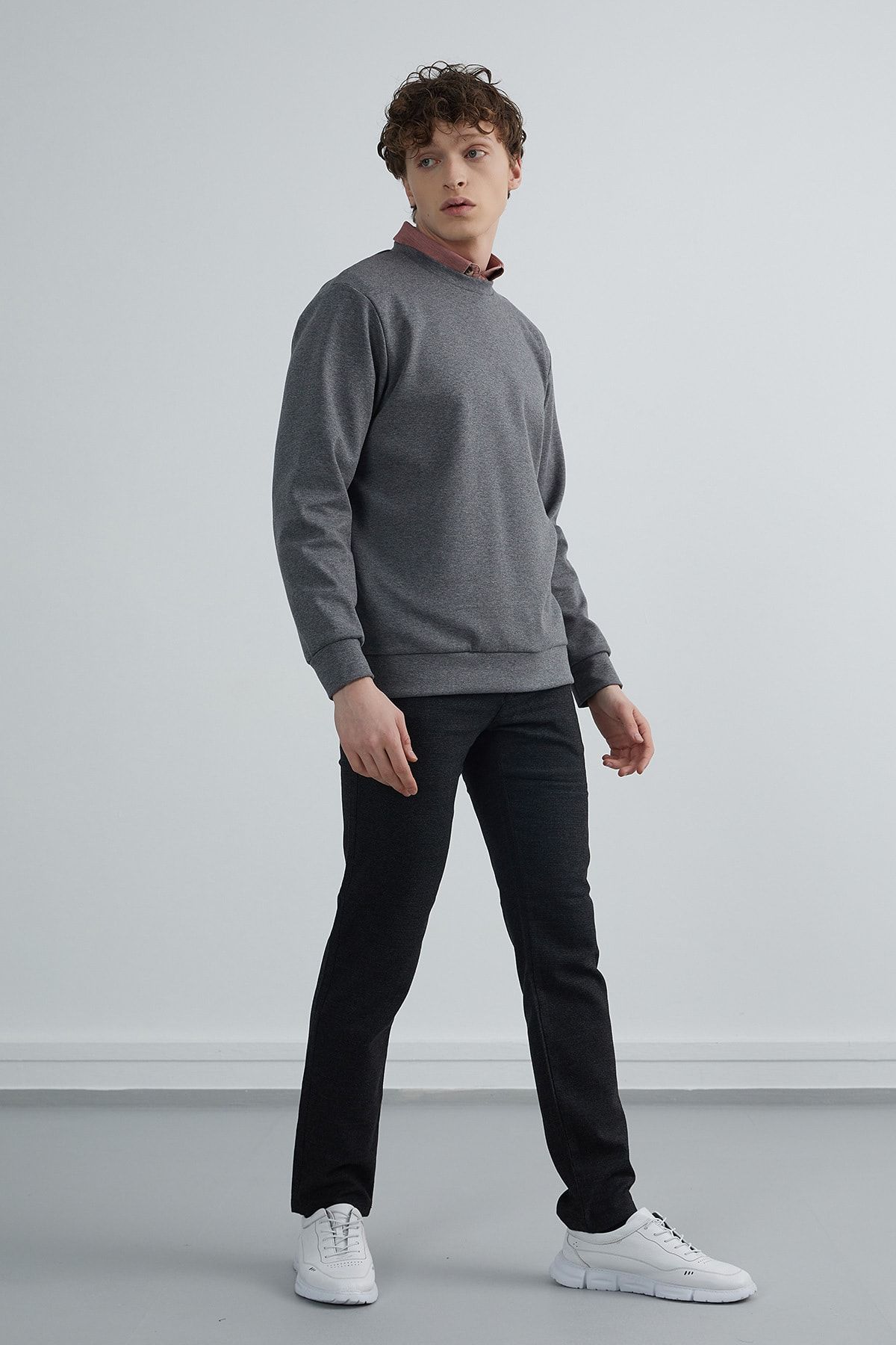 PAULMARK-Ανυψωμένο Basic Sweat Top 6