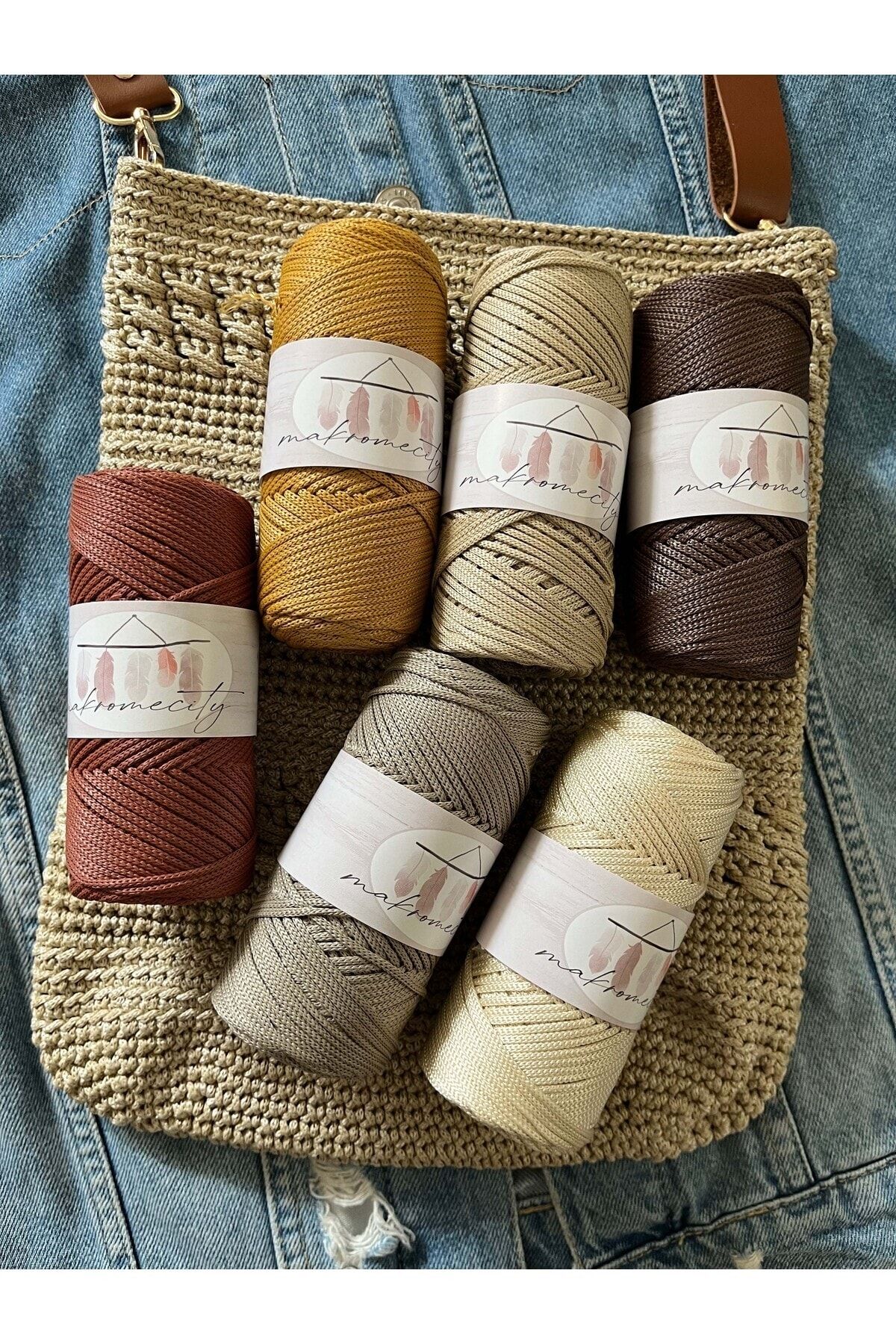 Makromecity-Premium 200 Gr 230m Polyester Macrame String Nefti Green 2mm Supla String και νήμα τσάντας (2x100 γραμμάρια) 4