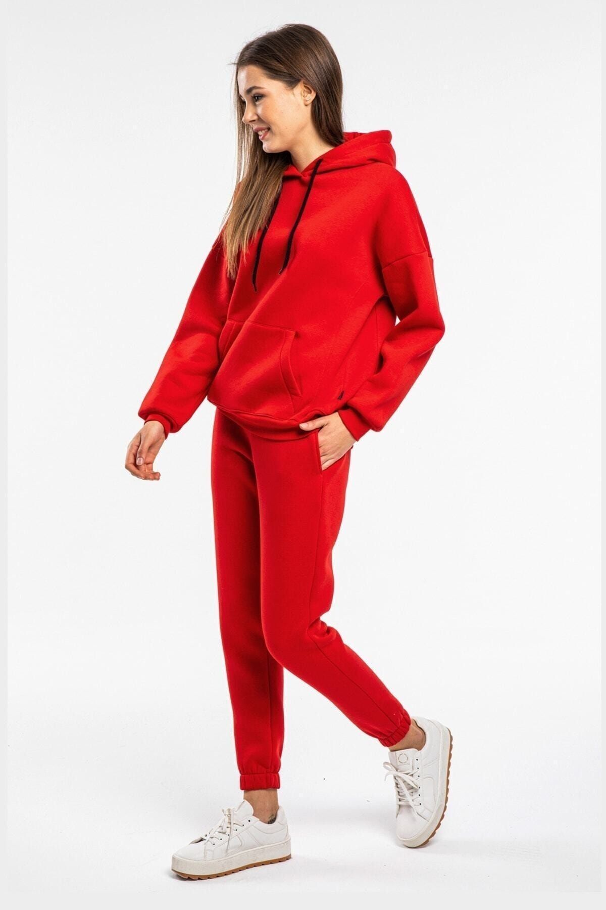 Womens red tracksuit hotsell set