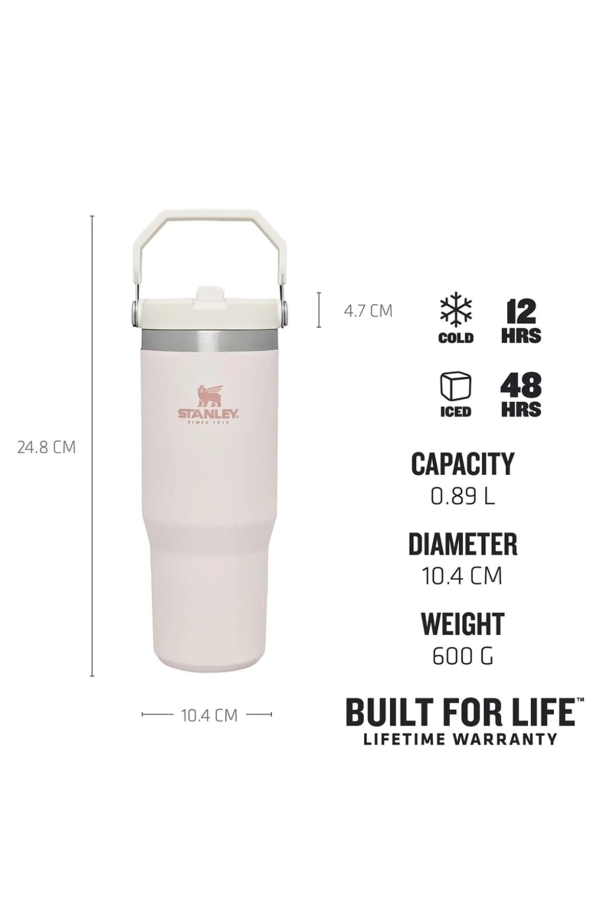 فنجان قمقمه IceFlow Flip Straw با نی مشکی استنلی Stanley