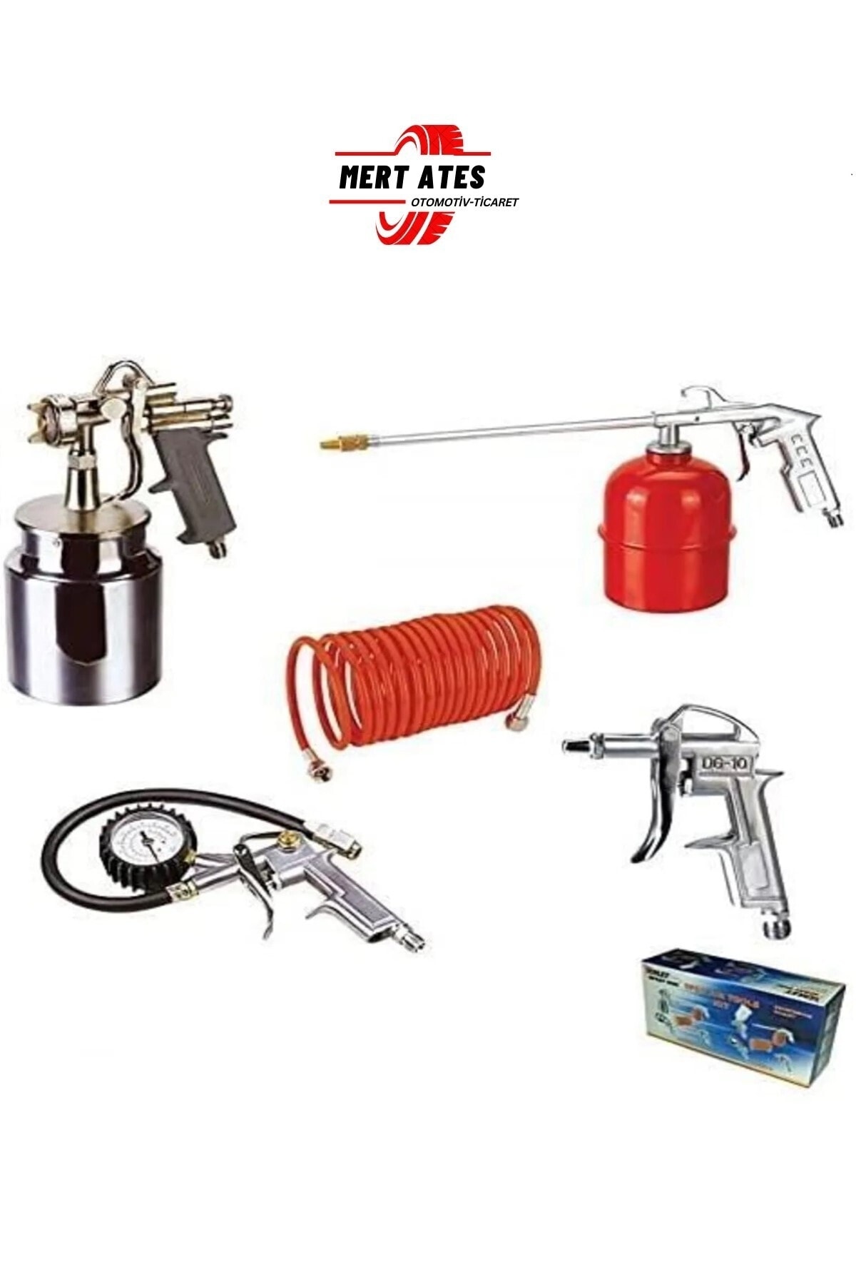 Max Extra 5 Li Kompresör Seti 5 Parça Hava Tabancalı Hortumlu Havalı Set