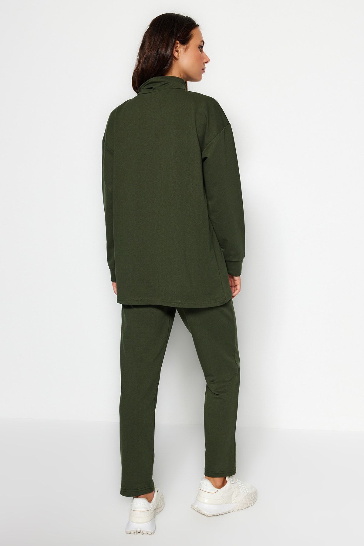 Trendyol Modest-Set de trening tricotat cu buzunar verde TCTAW23EN00032 6