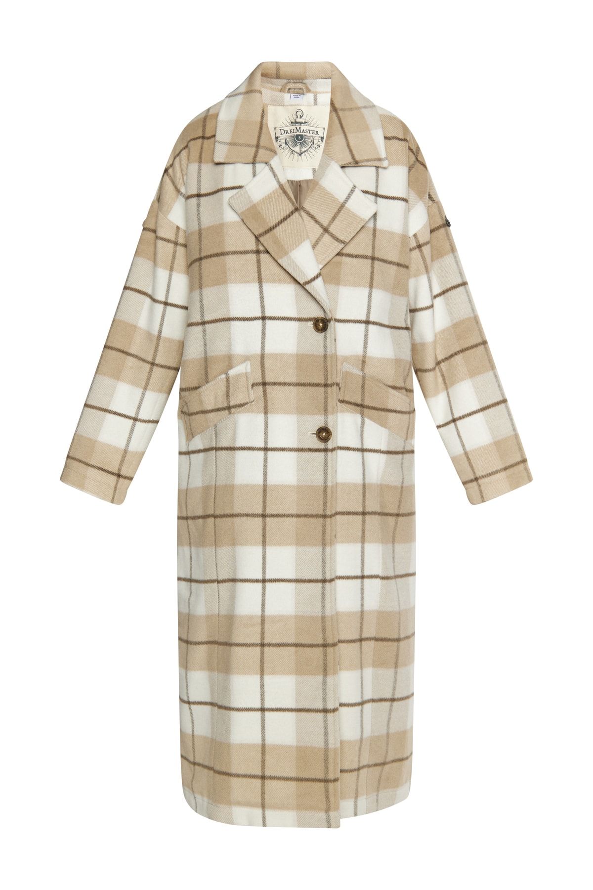 Dreimaster-Transitional coat in a checked design 1