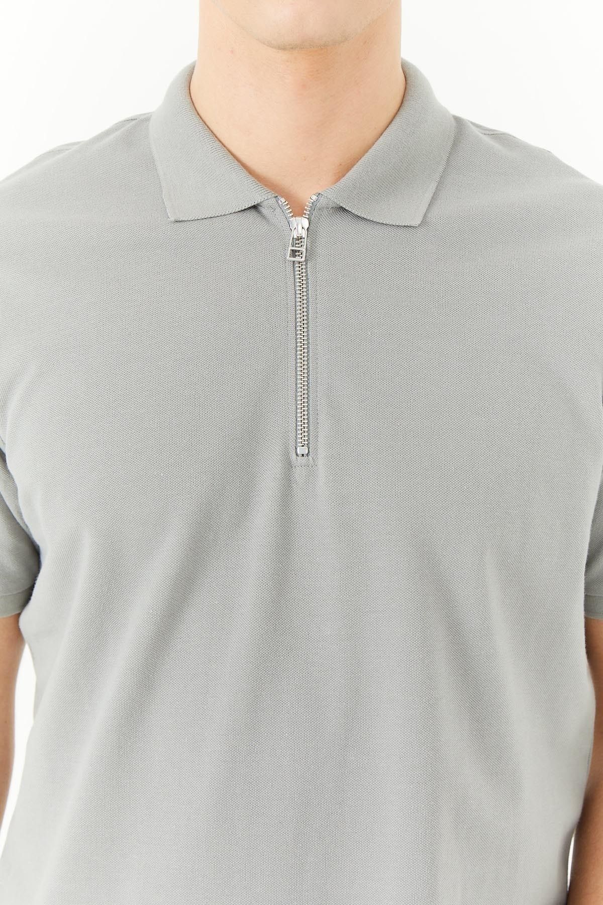 PAULMARK-T-SHIRT WITH ZIPPER ON THE COLLAR 6