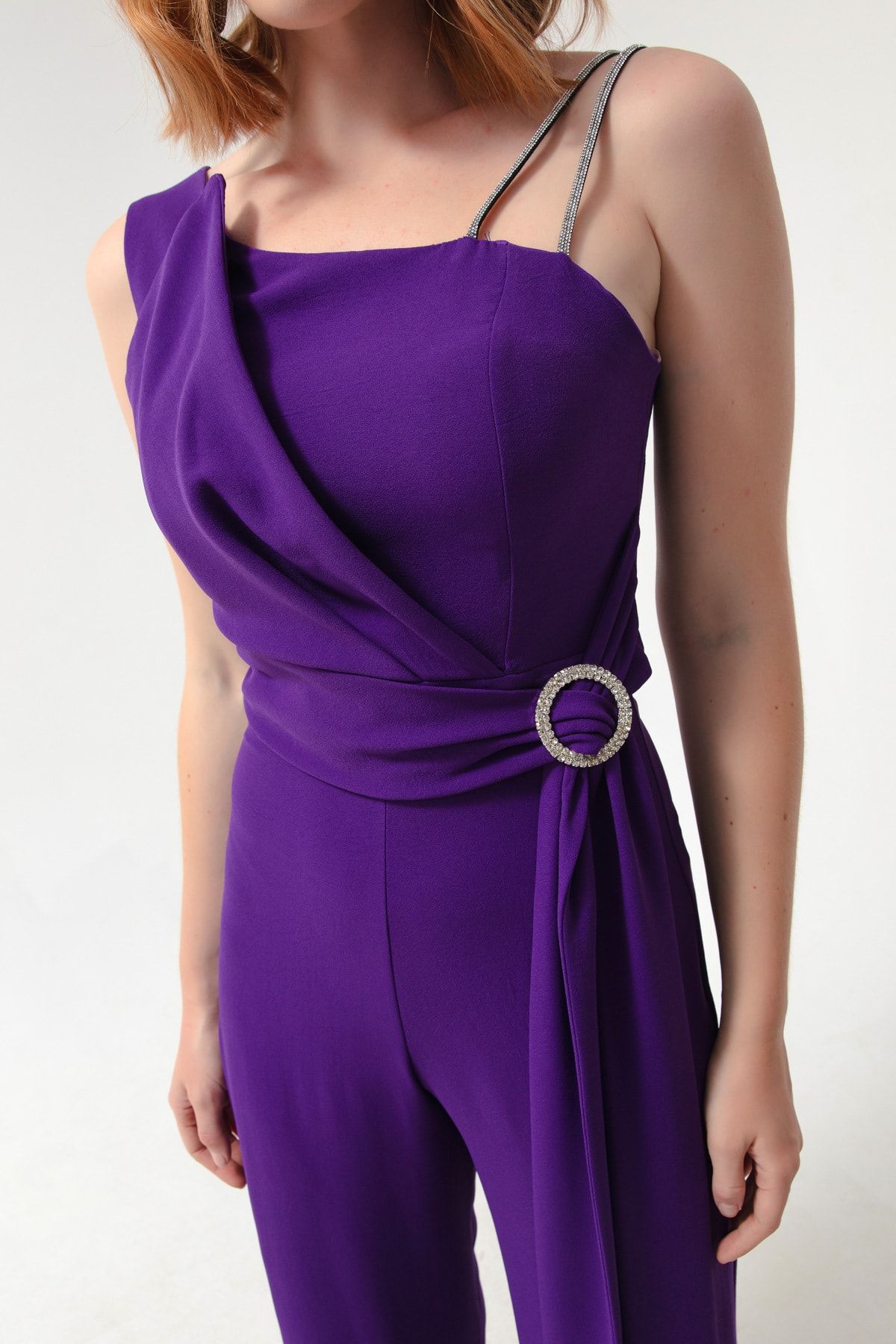 Purple one shoulder jumpsuit 2025