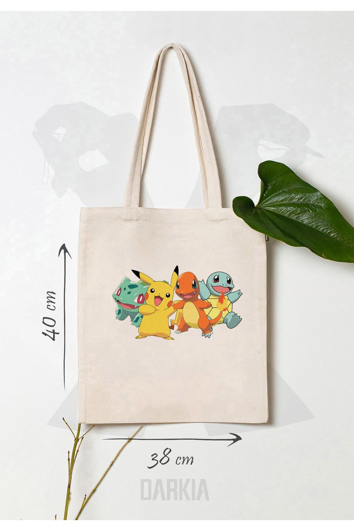 Darkia Cartoon Pokemon Anime Printed Gift Design Canvas Tote Shoulder Bag