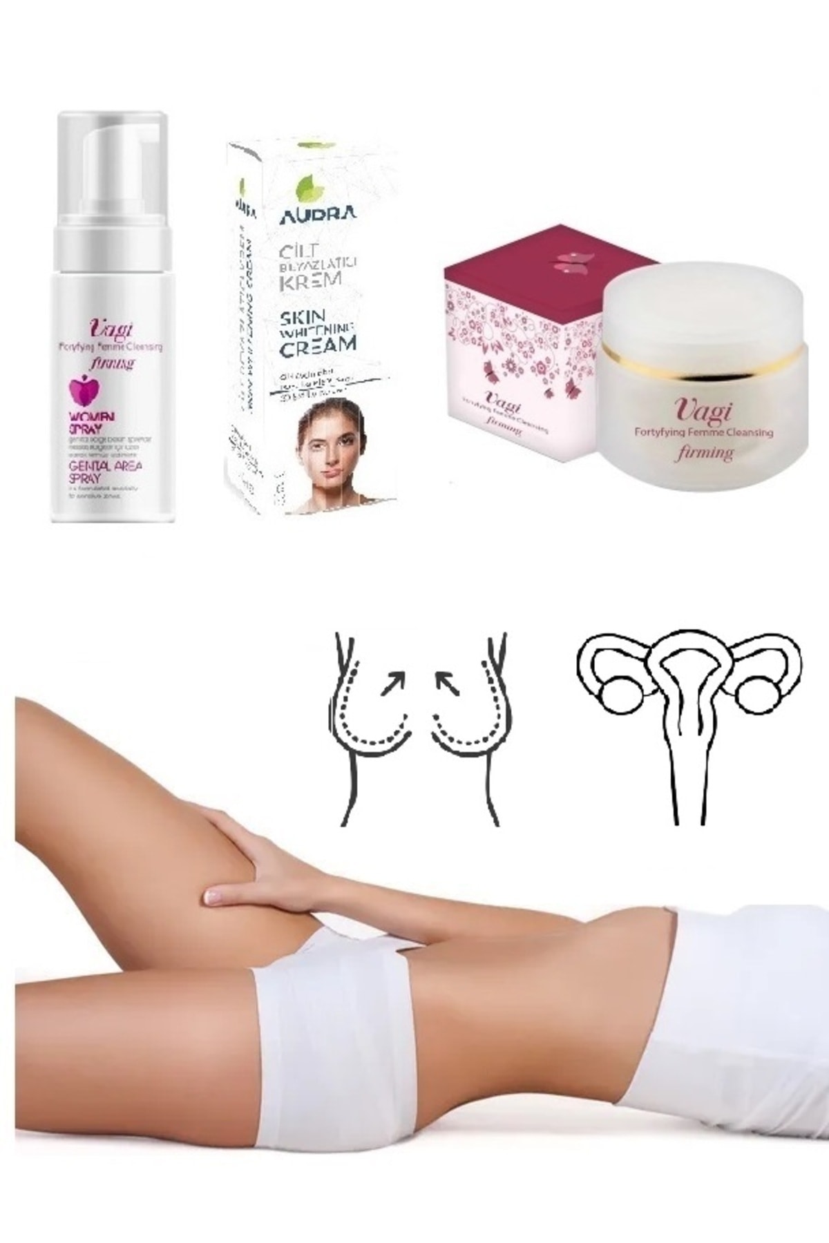 Vagifirming 3 lü Set Kadın Genital Bölge  Krem Bakım Sprey Tüm Krem