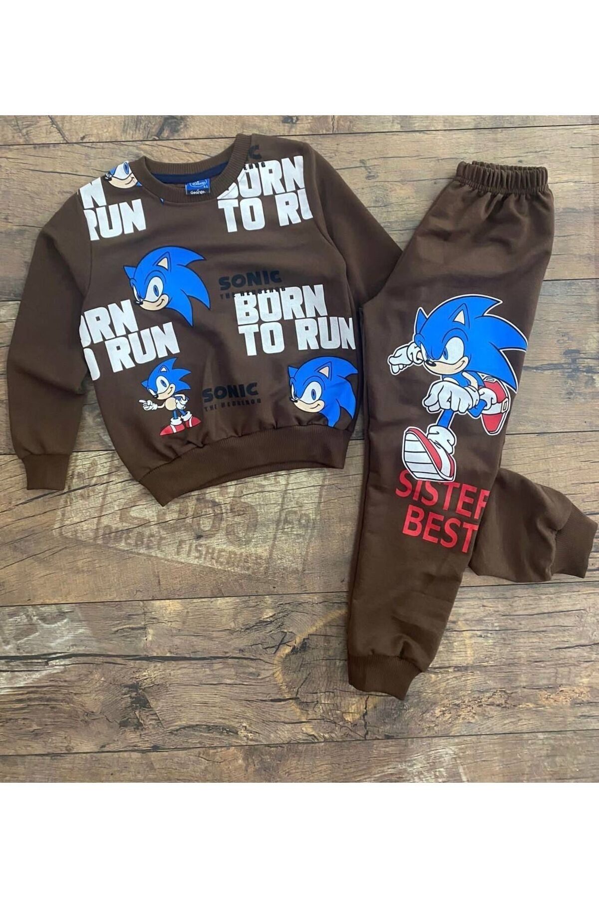 Brown 2025 kids tracksuit