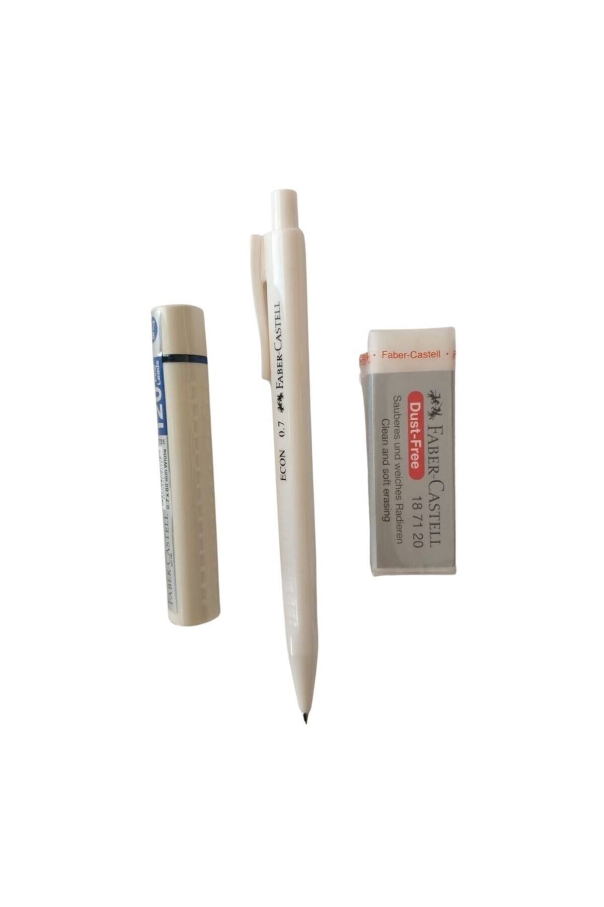 Faber Castell UÇLU KALEM SETİ BEYAZ ( 0.5 KALEM+SİLGİ+120Lİ UÇ)