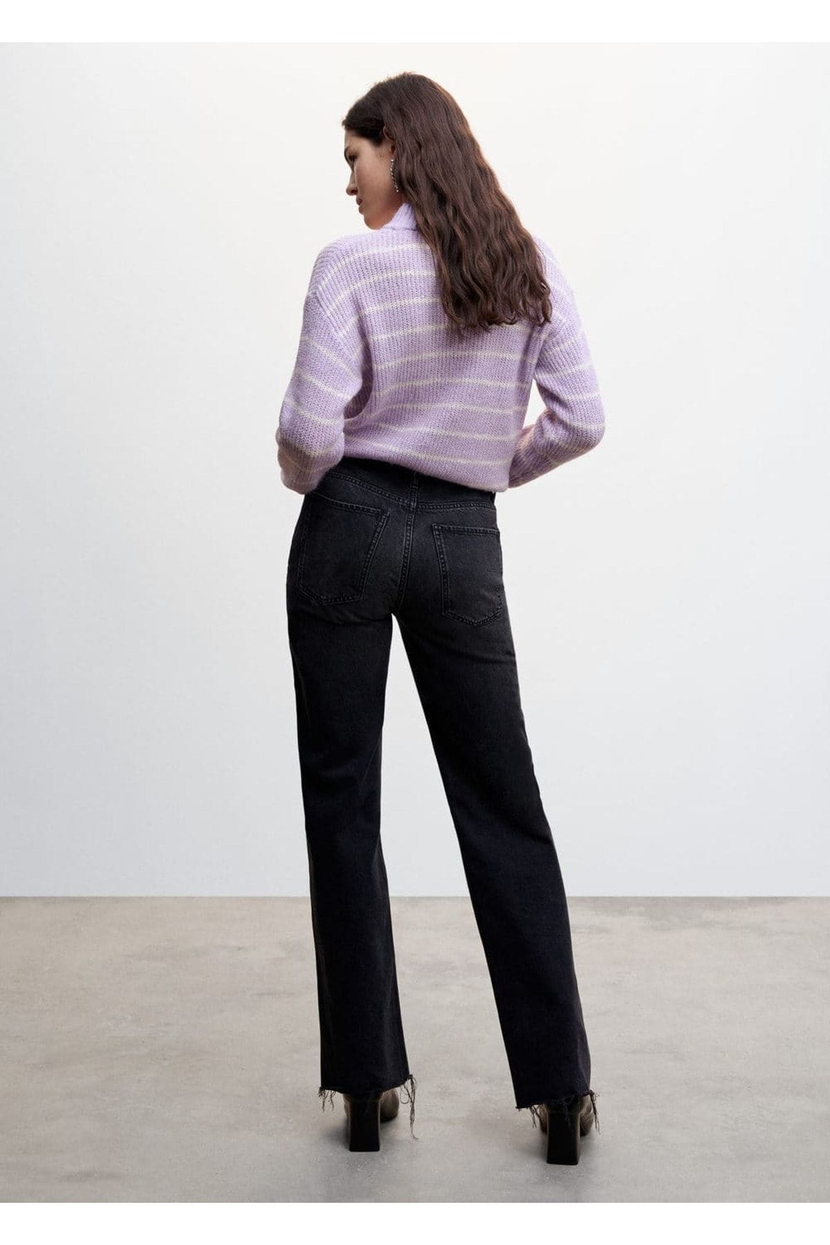 MANGO Woman-Gestreifter Lurexpullover 4