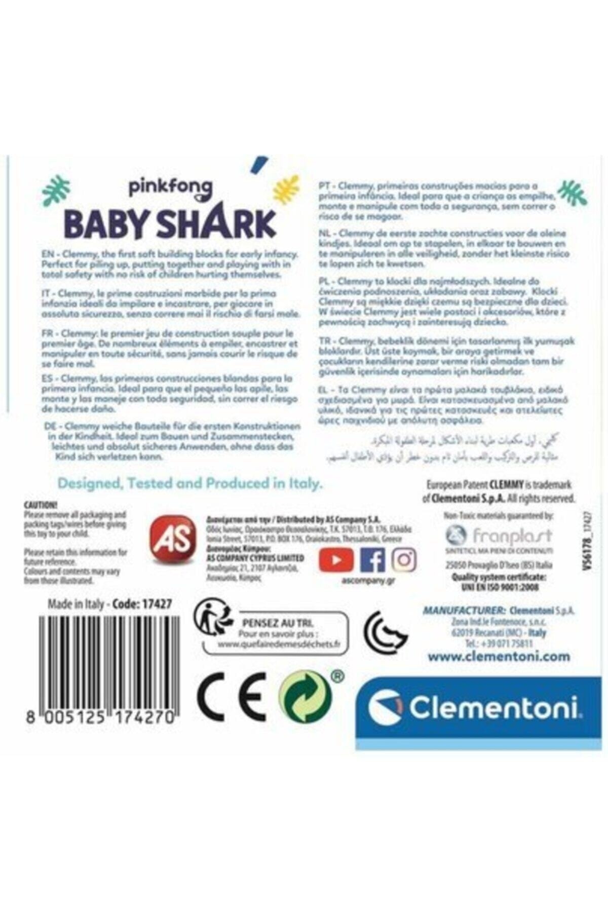 Clementoni Puzzle Bf Market 17427 Baby Shark - Yumuşak Blok Kovası fotoğrafı 2 (önizleme)