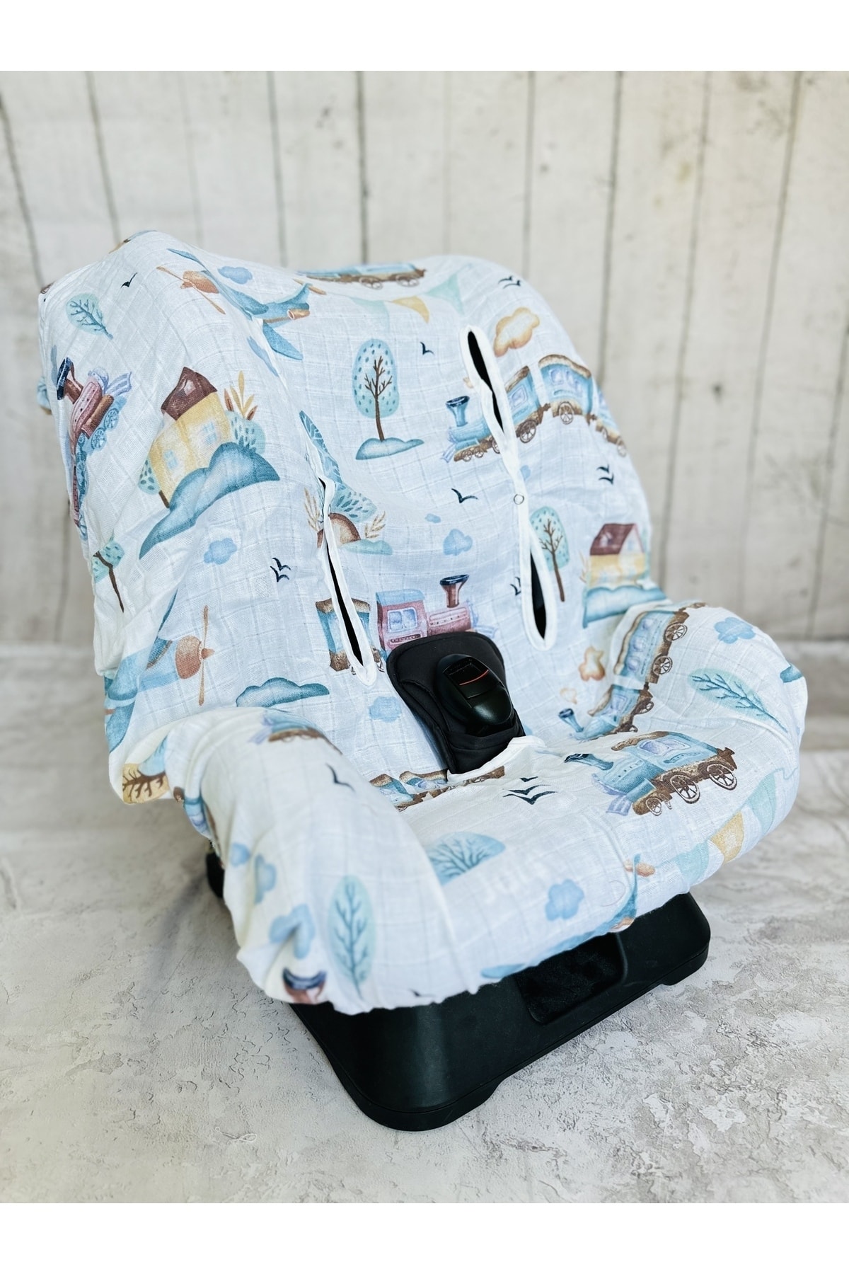 Baby Muslin Car Seat Stroller Cover Elasticated