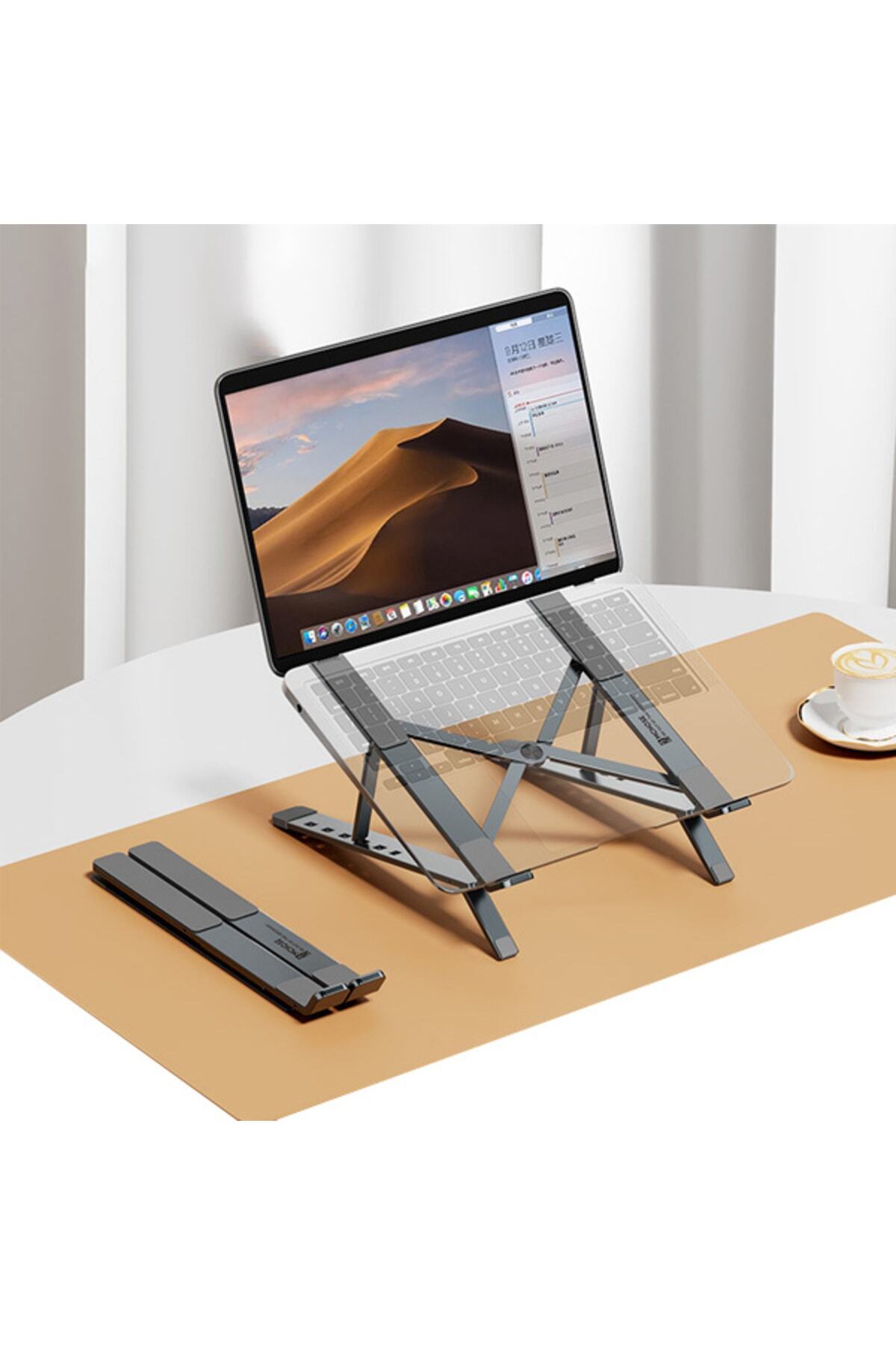 MC N3-2 Katlanabilir Metal Masaüstü Laptop Standı GRİ 6
