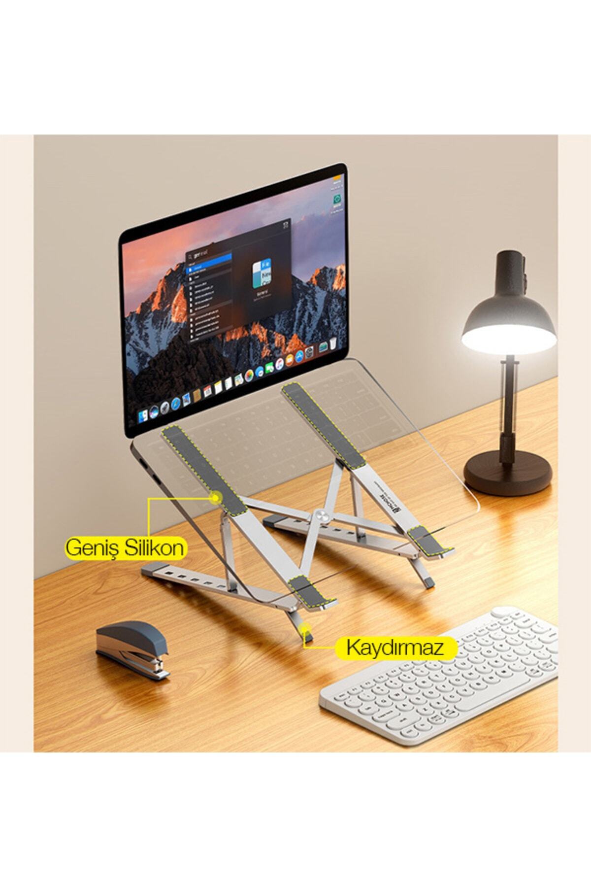 MC N3-2 Katlanabilir Metal Masaüstü Laptop Standı GRİ 7