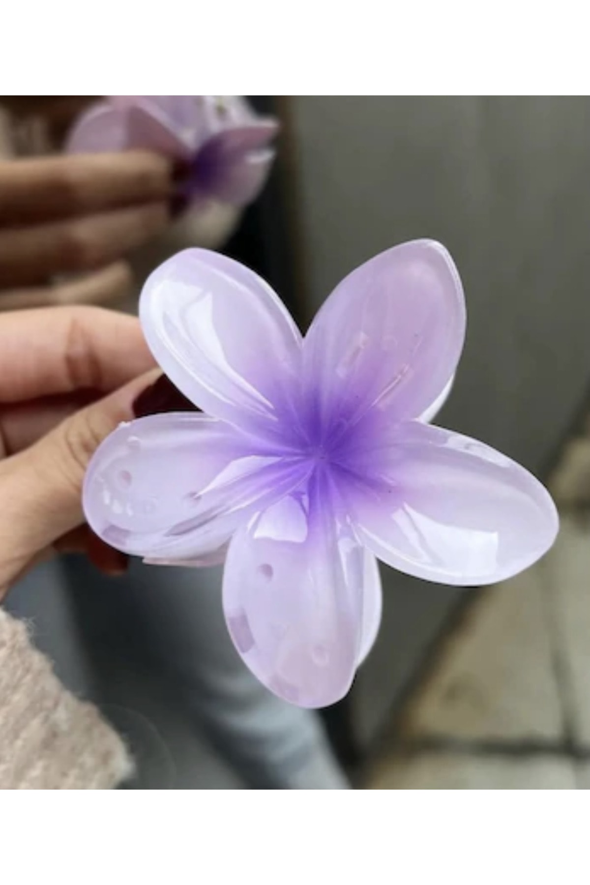 Lotus Flower Shiny Acrylic Women Latch Buckle