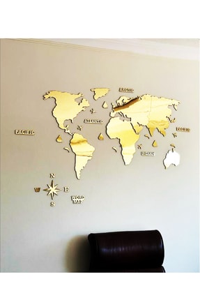 KEMSON Gold 2D Dünya Haritası World Map Gold Pleksi Harita - Fiyatı ...