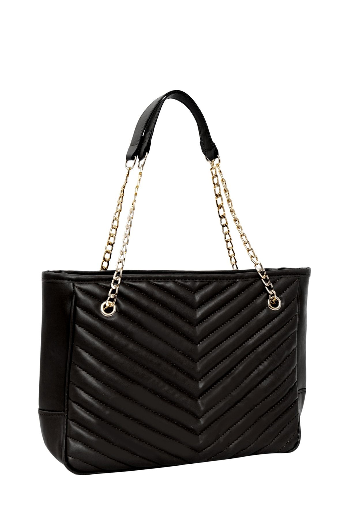 Black quilted shoulder 2025 bag