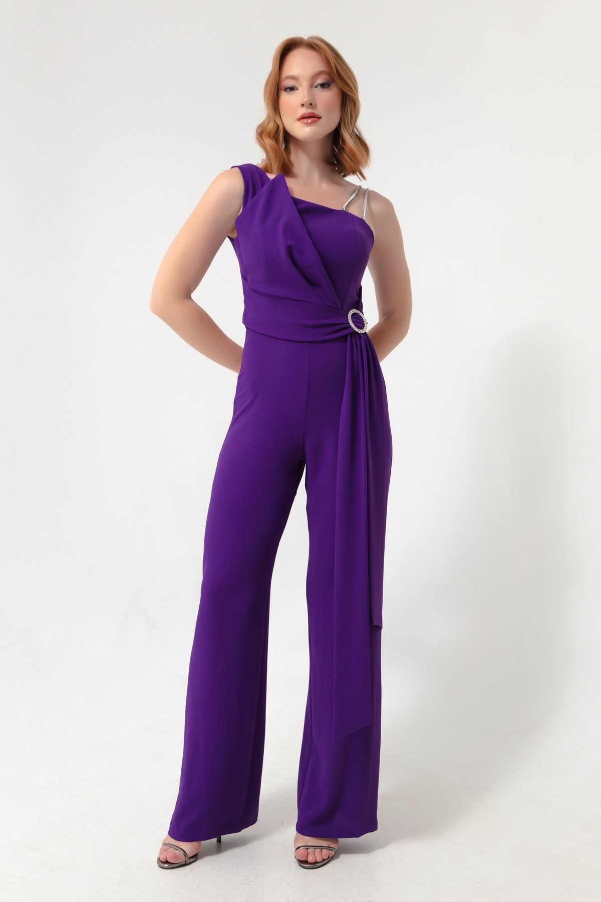 Purple one shoulder jumpsuit 2025