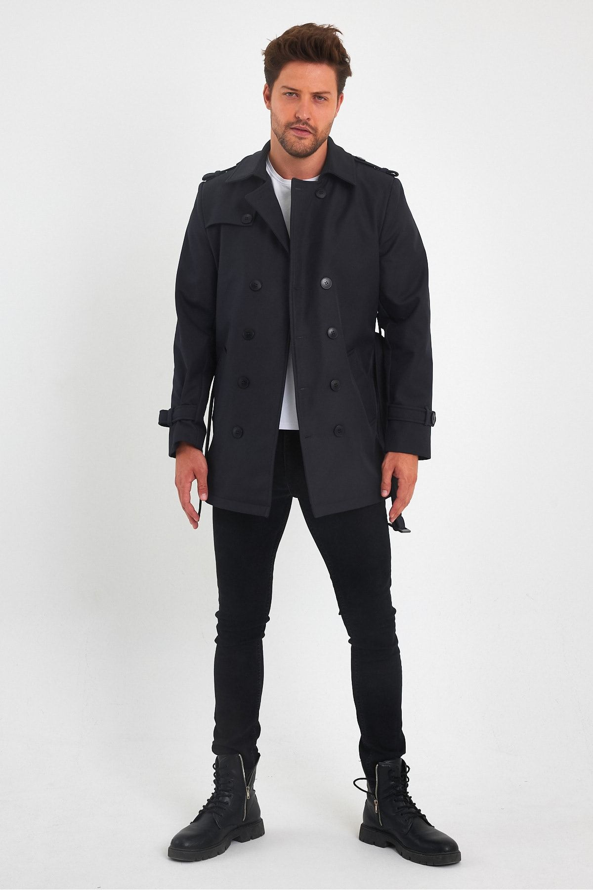 Gray trench shop coat mens